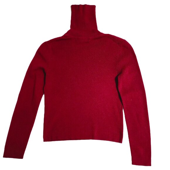 Express Womens Burgundy Fitted Knit Long Sleeve Turtleneck Size M - Picture 2 of 7